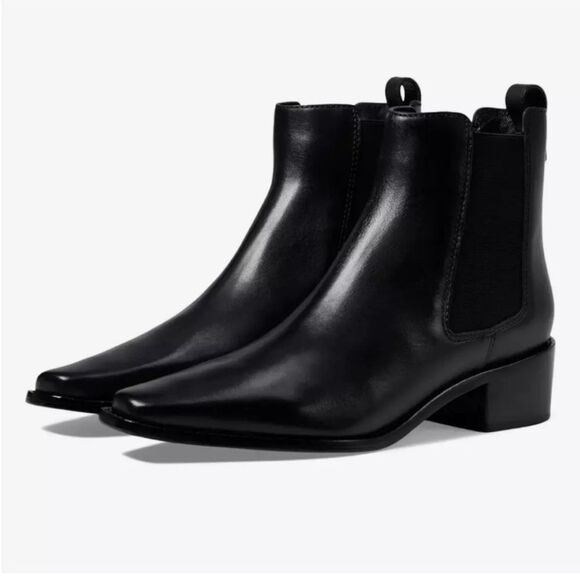 Tory Burch Chelsea Classic Ankle Boots/Dust Bag Black Nappa Leather 8.5 NWT - Picture 2 of 8